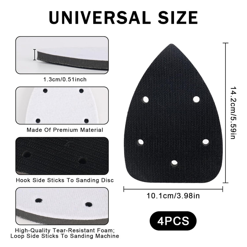 Sander Backing Pads 5-Hole Hook & Loop Soft Interface Triangle Multitool â Pack