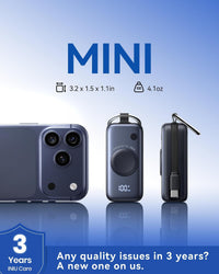 INIU Power Bank, 5000mAh Portable Charger for Apple Watch, 20W PD Fast Charging with Built-in USB C Cable, Travel Gadget Battery Pack for Apple Watch Ultra 11 10 9 8 7 6 SE, iPhone 17 16 15 Air, etc.