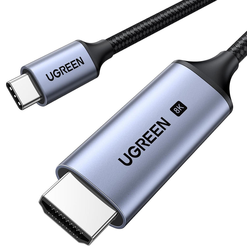 UGREEN USB C to HDMI 2.1 Cable 8K@60Hz 4K@240/144/120Hz Type C Thunderbolt 5/4/3 HDMI HDR Lead Compatible with MacBook iMac Mac Mini iPad Pro iPhone 17 16 Galaxy Tab 10 S25 Surface XPS Pixel 10(2M)