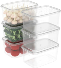 Food Storage Container Set 1.1L x6 BPA-Free Microwave & Freezer Safe â Clear 1.1L x6