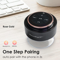 Xleader Shower Speaker, Certified IPX7 Waterproof Bluetooth Speaker with suction cup and mic for Bathroom, Crystal sound & Rich Bass, up to 12h playtime, Electronics Gifts for Girl Women,Pink rose