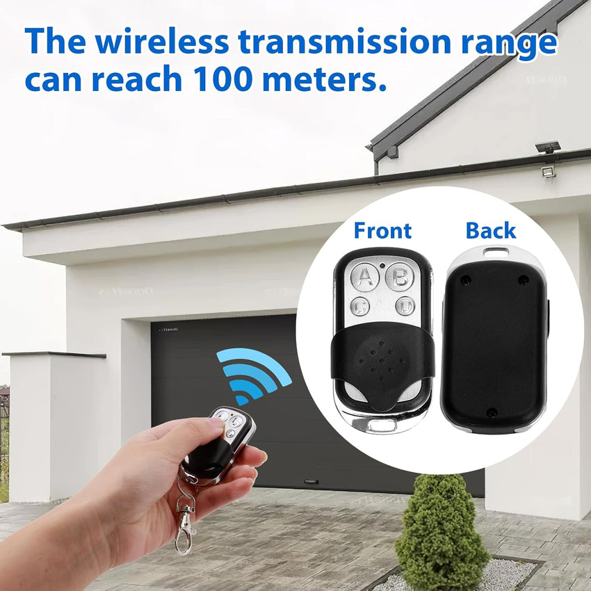 5Pcs 433.92 MHz Universal Garage Door Remote Control,Gate Opener Cloning Wireless Key Fob with 4 Buttons Duplicate Remote Control Key Fob for Garage Doors,Roller Shutters,Electric Gates,Car Alarms