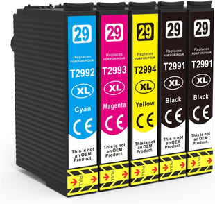 5 Pack 29XL Ink Cartridges Compatible for Epson 29 XL for Expression Home XP-352 XP-342 XP-335 XP-445 XP-442 XP-455 XP-235 XP-452 Printer