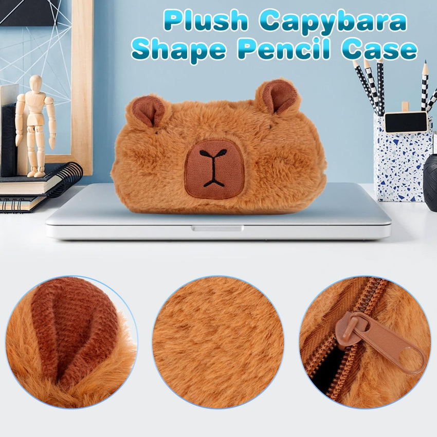 Plush Pencil Bag Cartoon Organiser â Kids Travel Pouch 7.9 x 4.1 x 1.8 inches