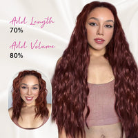 REECHO Clip in Hair Extensions, 5PCS Ash Blonde Hair Extensions 24" Thick Long Loose Waves hair extensions HE002 Invisible Lace Weft Natural Soft Hairpieces for Women Â¨C Ash Blonde with Highlights