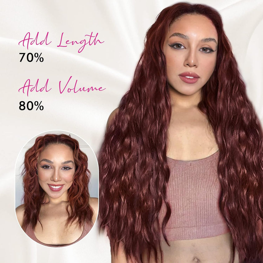 REECHO Clip in Hair Extensions, 5PCS Ash Blonde Hair Extensions 24" Thick Long Loose Waves hair extensions HE002 Invisible Lace Weft Natural Soft Hairpieces for Women Â¨C Ash Blonde with Highlights