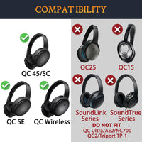 SOULWIT Cooling Gel Ear Pads Cushions Replacement for Bose QuietComfort 45 (QC45)/QuietComfort SE (QC SE)/New Quiet Comfort Wireless Over-Ear Headphones, Earpads with Ice Silk Fabric - Black