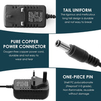 12V 1A Power Supply Adapter UK Plug, AC 100-240V to DC 12V Charger with 5.5x2.1mm Jack, Compatible with Ride On Car LED Strip CCTV Camera Monitor Router, Smart Protection Power Adapter for Home Use