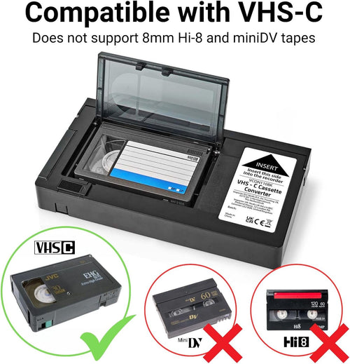 Nedis VHS Converter - Conversion: VHS-C to VHS - Plug and Play - Black