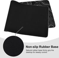 Topographic Map Desk Mat, Large Mouse Pad 800x300x3 mm, Gaming Mouse Mat, Big Full Keyboard Desk Mat, Waterproof Non-Slip Mouse Mat Pad, Rubber Base, for Keyboard Computer PC Gamer Desk Office