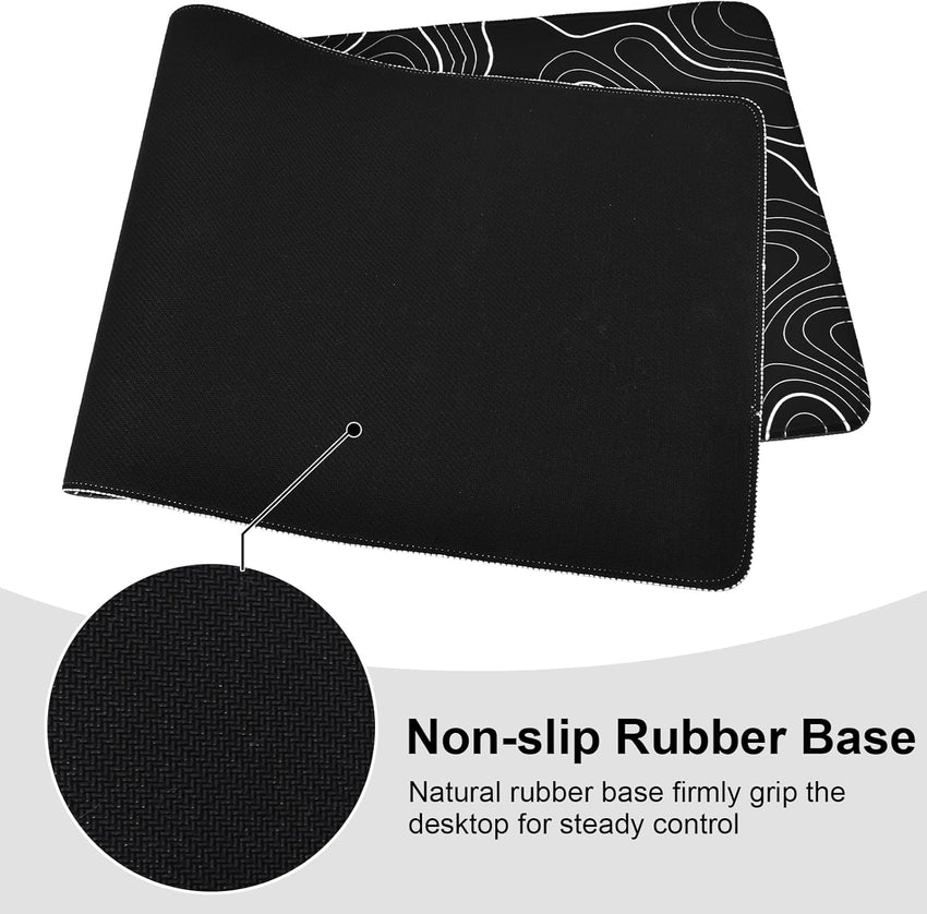 Topographic Map Desk Mat, Large Mouse Pad 800x300x3 mm, Gaming Mouse Mat, Big Full Keyboard Desk Mat, Waterproof Non-Slip Mouse Mat Pad, Rubber Base, for Keyboard Computer PC Gamer Desk Office