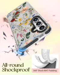 Kokaade for Samsung Galaxy S24 FE Case for Women Girls - Cute Kawaii Retro Flower Design Compatible with Magsafe for Magnetic Ring Holder Stand Phone Cover Girly TPU Funda for Samsung Galaxy S24 FE