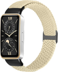 KIBDSNG Braided Watch Strap Compatible with Huawei Band 10/Huawei Band 9/Huawei Band 8, Elastic Adjustable Nylon Replacement Strap for Huawei Band 10/9/8 for Women Men