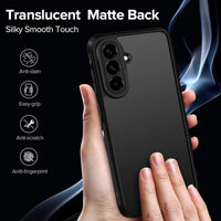 ivoler 3 in 1 Case for Samsung Galaxy A56 5G with 2 Pieces Tempered Glass,[Military Protection] Transparent Anti-Shock Protective Cover-Black