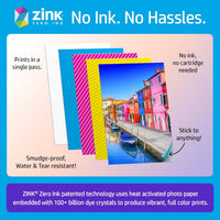 HP Sprocket 2x3 (5.1x7.5 cm) Instant Smartphone Photo Printer, Portable Color Wireless Mobile Printer, Zink Sticky-Back Photos, Print from App on Compatible iOS & Android Devices with Bluetooth, White