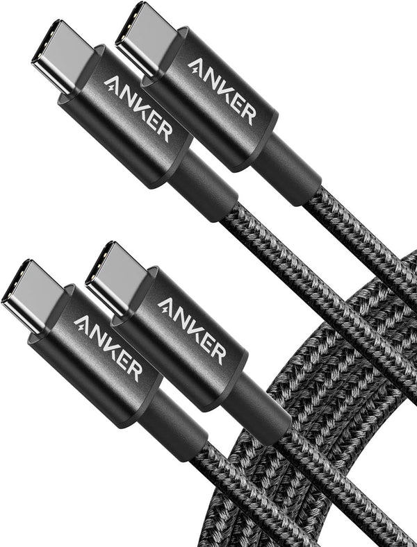 Anker USB C to USB C Cable, 60W Fast Charging Cable (2-Pack, 6 ft, Black) | For iPhone 17 Series, iPad mini 6, and More