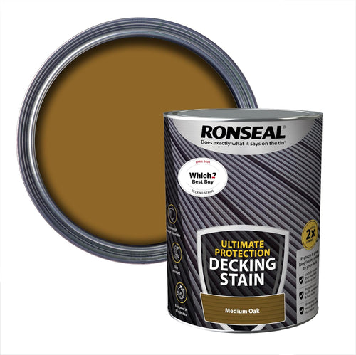 Ronseal Decking Stain Ultimate Protection Medium Oak 5L  Medium Oak