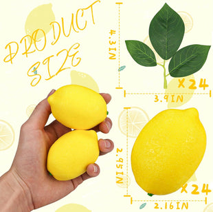 28 Artificial Yellow Lemons for Summer Party Decorations 28 Pcs