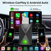 Wireless CarPlay Adapter for iPhone and Android Auto Adapter, 2-in-1 2025 New Upgraded Bluetooth Car Play Dongle Convert Factory Wired to Wireless for car Built-in Wired carplay/Android auto