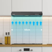 CIARRA CBCB6903 60cm Visor Cooker Hood Undercabinet Hoods Wall Mounted Kitchen Extractor Fan 600mm Top Vented Range Hood
