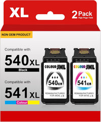 540XL 541XL Twin Pack Replacement for Canon 540 and 541 Ink Cartridges PG-540XL Black CL-541XL Colour Printer ink 540 541 XL, Compatible with Canon Pixma TS5150 TS5151 Ink Cartridges, MG3650S printer