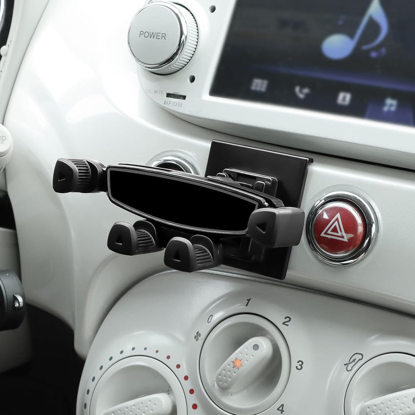 KUNGKIC For FIAT 500 2008-2023 Abarth 595 2012-2023 Car Phone Holder Adjustable Car Phone Holder Accessories Interior 360°Rotation Zinc Alloy ABS