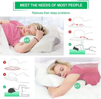 Elviros Cervical Contour Memory Foam Pillow for Neck Pain Orthopedic Neck Pillow for Shoulder Pain Ergonomic Head Neck Support Pillow for Side/Back/Stomach Sleepers with Removable Cover (Blue)
