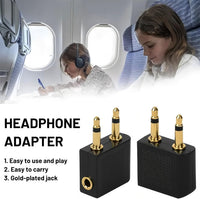 XIELBIS 4-Pack Airplane Headphone Adaptor, Plane Headphone Adapters | 3.5mm Male to 3.5mm Female, Airplane Adapter