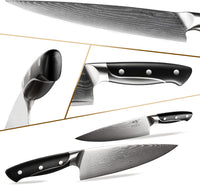 NANFANG BROTHERS Damascus Knife Set,18-Pieces Kitchen Knife Set with Wooden Block VG10 Core Steel with 8 Steak Knife,Japanese Professional Kitchen Sharp Knife Set