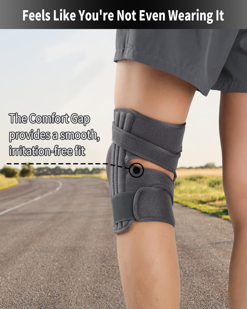 Knee Support Adjustable Brace with Non-Slip Strap for Pain Relief â Universal Size