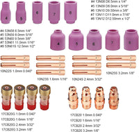 TIG Welding Gas Lens Kit #12 61pcs for WP-17/18/26 with Glass Cups & Accessories #12