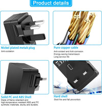 12V Power Cord for Audio Technica Turntable | for Audio-Technica AT-LP60X AT-LP60X-BK AT-LP60X-BW AT-LP60XBT-RD AT-LP120XUSB-BK Direct-Drive Turntable Record Player