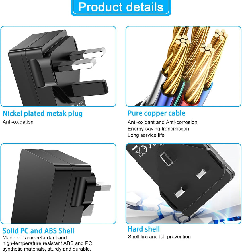 12V Power Cord for Audio Technica Turntable | for Audio-Technica AT-LP60X AT-LP60X-BK AT-LP60X-BW AT-LP60XBT-RD AT-LP120XUSB-BK Direct-Drive Turntable Record Player