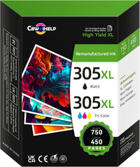 305XL Ink Cartridges Black and Colour Replacement for HP 305 Ink Cartridge, Printer Ink 305 Compatible with HP Envy 6000 6020e 6032e, DeskJet 2700 2700e 2710e 2722e 2800e 2810e 2820e (2 Pack)