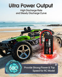 LiPo Battery 2200mAh 11.1V 50C SoftCase 3S for RC Vehicles (2 Pack) T-Plug