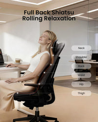 RENPHO Back Massager with Heat, Shiatsu Massage Chair, Full Back Massager Deep Tissue Kneading, Massager Seat Vibration, Height Adjustable Use at Home & Office