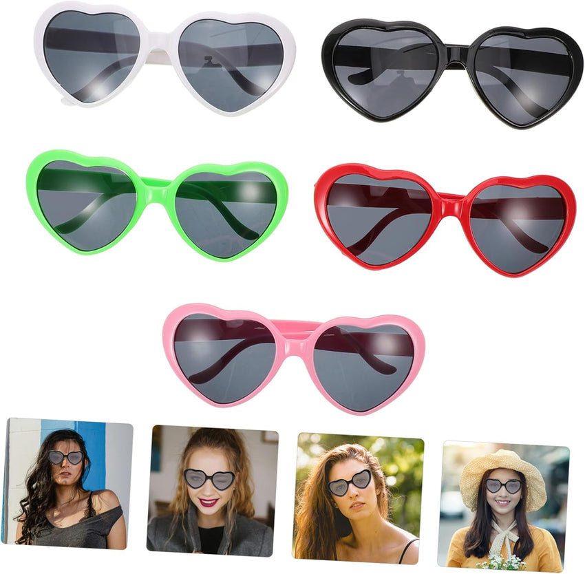 10 Neon Heart Sunglasses Fun Cute Bulk Random Colour