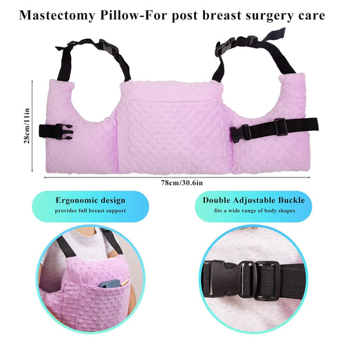 Post-Surgery Recovery Pillow Cushion for Abdomen with Shoulder Strap & Pockets Ã¢ÂÂ Large