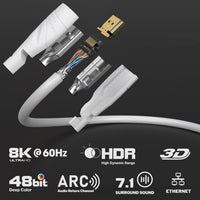 3m KabelDirekt - 8K / 4K HDMI Cable -3m HDMI Cable (3m) - German-Engineered HDMI Lead - Supports 10K/8K@60Hz/4K@120Hz - HDMI Cable for HDTV, PC, PS5, Xbox, Switch, white