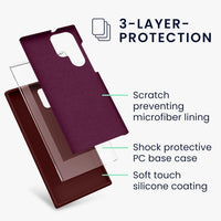 kwmobile Case Compatible with Samsung Galaxy S22 Ultra Case - TPU Silicone Phone Cover with Soft Finish - Bordeaux Violet