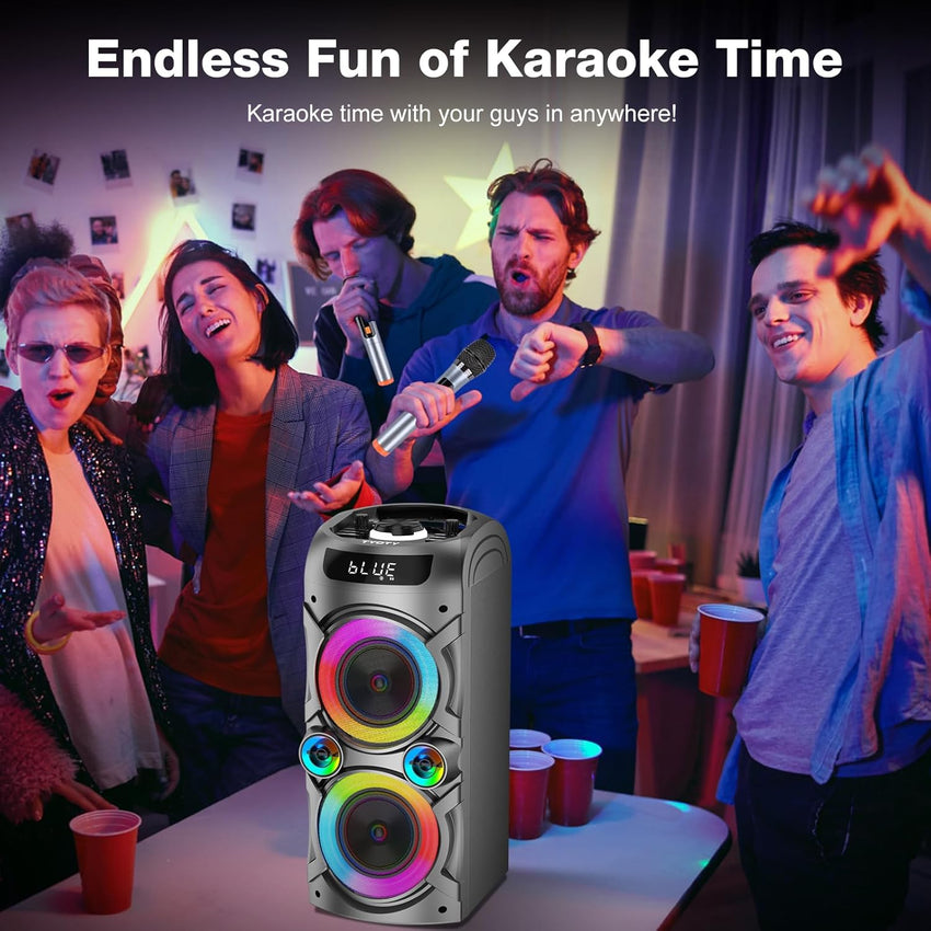 Portable Bluetooth Speaker 100W Big Powerful Wireless Boombox TWS Pairing Loud Stereo Sound Deep Bass Large Party Speakers with Subwoofer LED Lights for Outdoor Home Camping