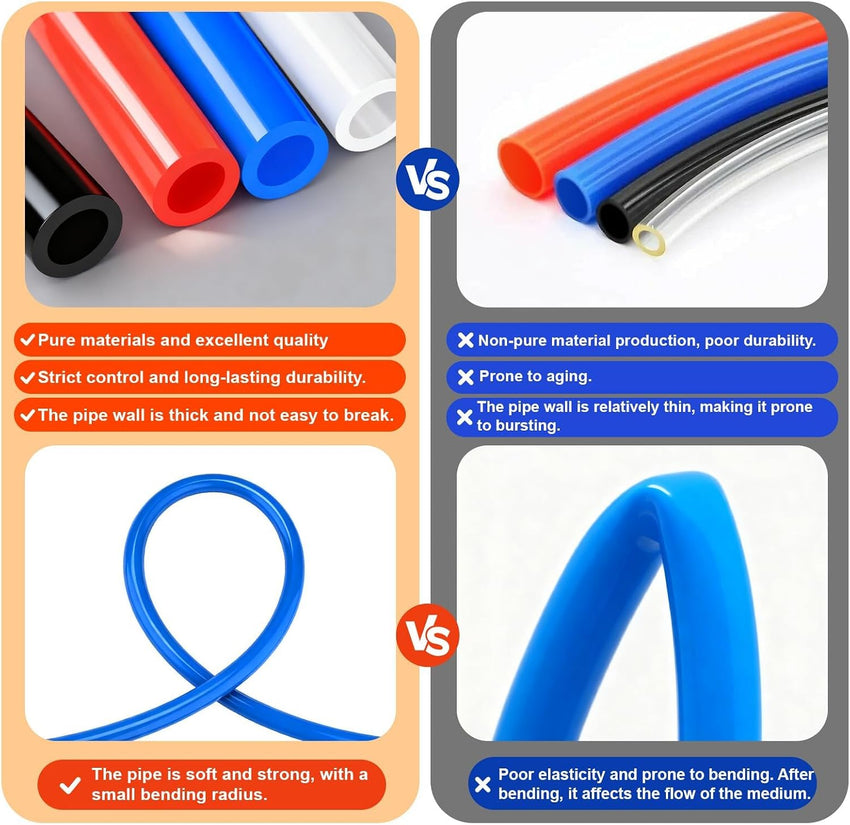 PU Pneumatic Air Hose 6m 16mm OD x 12mm ID Transparent