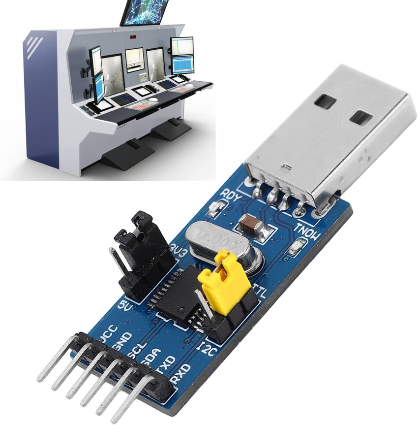USB to IIC I2C UART Converter Adapter Module, USB to TTL Serial Download Adapter Module with Jumper Wire for for Flashing Chip, IIC Device Control