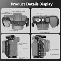 EMART Full Camera Cage for Sony A7M IV/R IV/RIV A/A7S III/A I/A9 II, Film Movie Making Camera Cage with Cold Shoe/NATO Rail/Quick Release Plate for Arca, Perfect for Accessories, Photography, Video