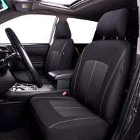Flying Banner Black Jacquard Car Seat Covers Full Set Airbag Compatible Auto Protector Rear Bench Back Split