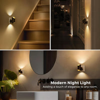 LOHAS-LED Night Light Plug in Wall, [2 Pack] Dimmable Night Lights, Dusk to Dawn Sensor, 0-100LM, Plug in Night Light, 3000K Warm White, Modern Night Light Compact for Hallway Bedroom Stair Bathroom