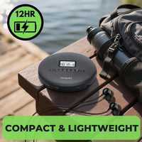 MangoKit CD-X Portable CD Player for Car, Bluetooth Out 5.3, MP3 Playback, Headphones-Personal CD Player with Anti-Skip, Rechargeable Battery-Compact Disc Player for Travel, Home, Language Learning