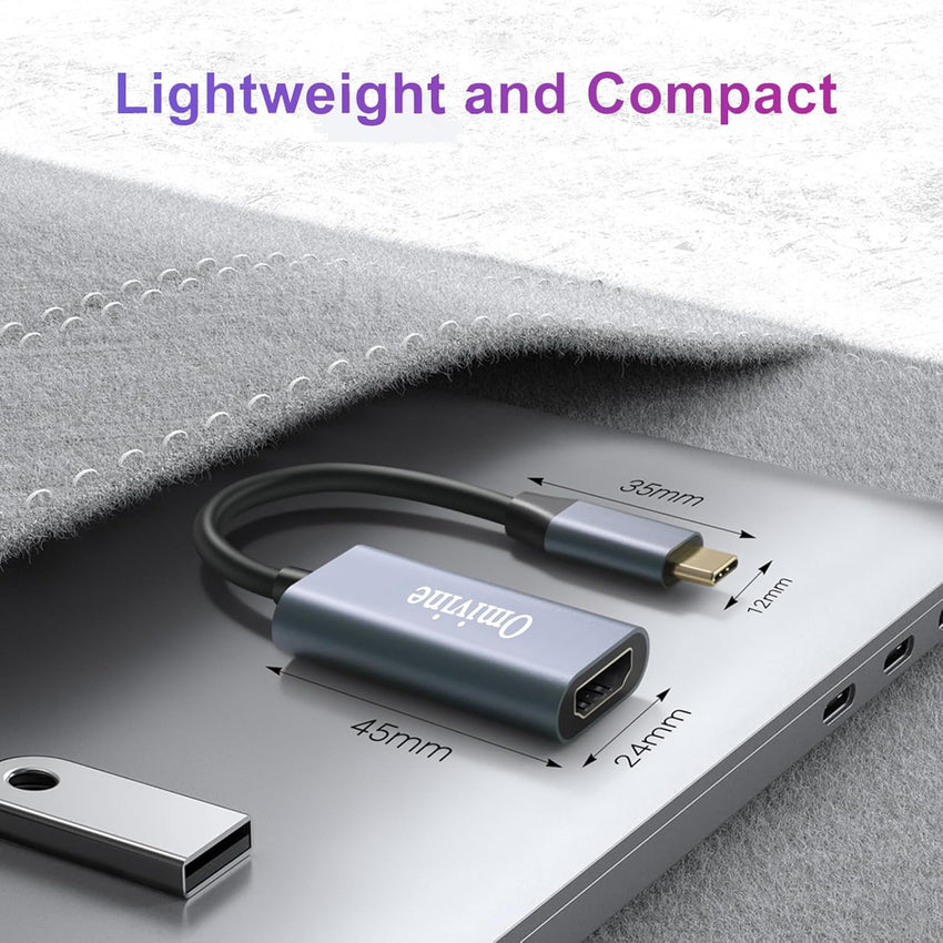 USB C to HDMI Adapter, 4K USB Type-C to HDMI Adapter, Compatible with iPhone 16/15, MacBook Pro/Air, iPad, Surface Book, Pixelbook, Dell, Samsung Galaxy, Steam, Microsoft