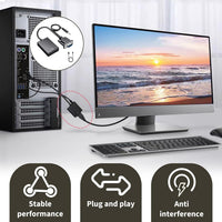 VGA to HDMI Adapter with Audio, 1080P HDMI Female to VGA Male Converter Cable - 0.5m, USB Powered for Laptop, HDTV, Monitor - Includes USB & Audio Cable, Intelligent Charging, Universal Compatibility