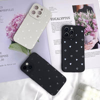 Compatible for iPhone 12 Pro Case, Cute White Black Heart Pattern Case Design for Women Girls, Soft TPU Slim Profile Shockproof Protective Phone Case for iPhone 12 Pro
